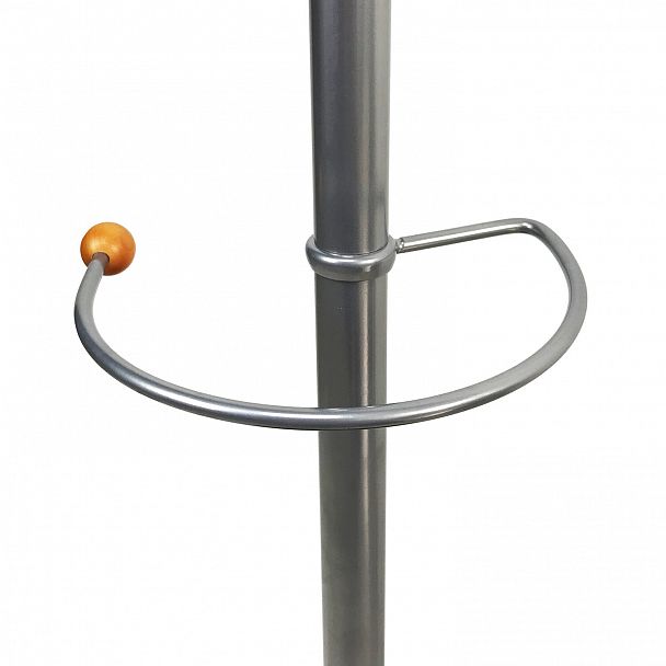 Вешалка-стойка BRABIX "CR-8121" на мраморном диске, металл, 6+4 крючка, цвет серебристый, 606437 - Вид 5