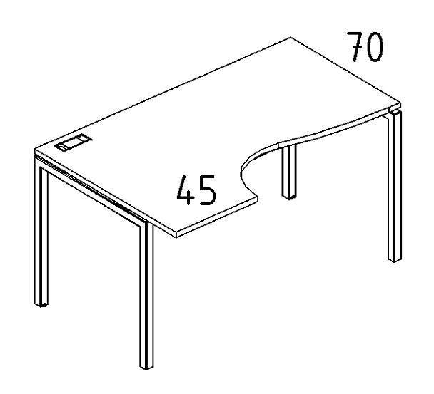 Стол эргономичный левый "Классика" на металлокаркасе DUE A4 А4 Б2 041 БП венге / металлокаркас белый - Вид 3