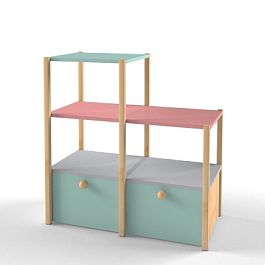 Стеллаж модульный для игрушек "Скандинавия" модуль 2 с ящиками - Фото предпросмотра