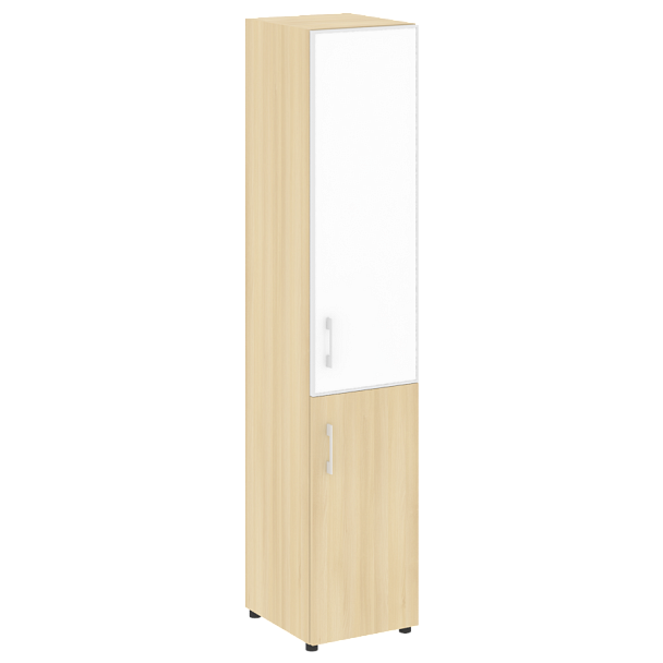 Yalta Шкаф узкий LT.SU-1.2 R (R) white Акация/Стекло white 400*450*1987 - Вид 1