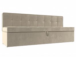 Кухонный диван Техас (полностью микровельвет бежевый) - Фото предпросмотра