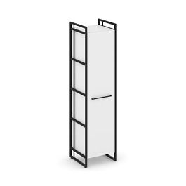 Rift Шкаф 4 ниши узкий RF.SU-41 (R) Белый Бриллиант/Металл Черный 420*396*1648 - Фото предпросмотра