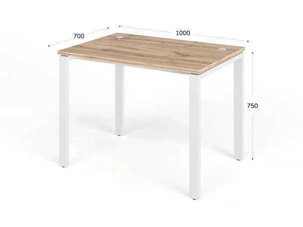 TANDEM RTD058-MK-100-V Стол прямой на металлокаркасе ун-й 1000х700х750 Вотан/Белый - Вид 2