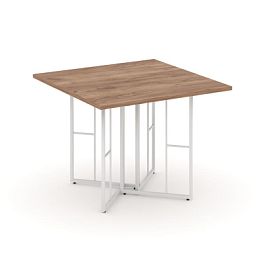 Rift Direct Стол переговорный RF.SPRG-001 Дуб Табак/Металл Белый 980*980*750 - Фото предпросмотра