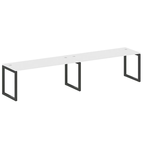Metal System Quattro Р. ст. на 2 раб. места на О-образном м/к 50БО.СМ-2.5 Белый/Антрацит металл 3600*720*750 - Вид 1