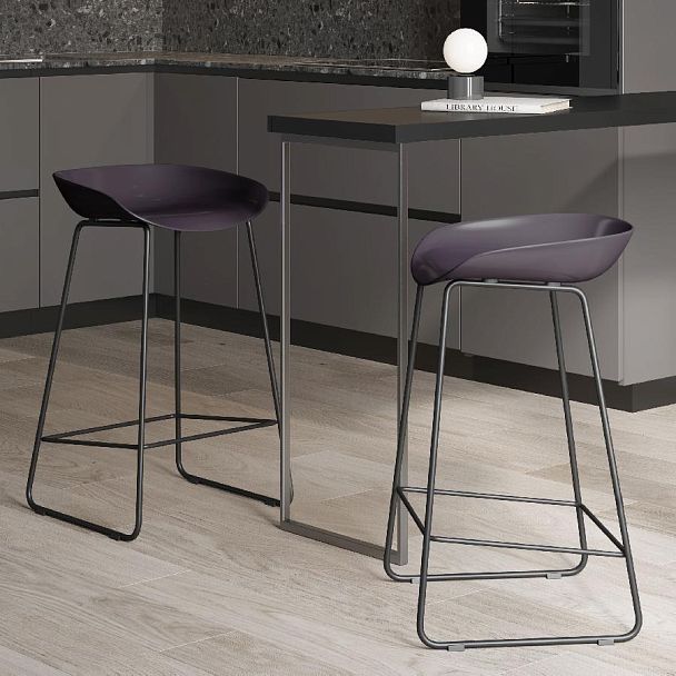 Стул полубарный Leo пластик серый - Вид 4