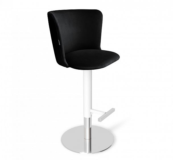 Стул барный Sheffilton SHT-ST36/S128 ночное затмение/хром/белый муар - Вид 2