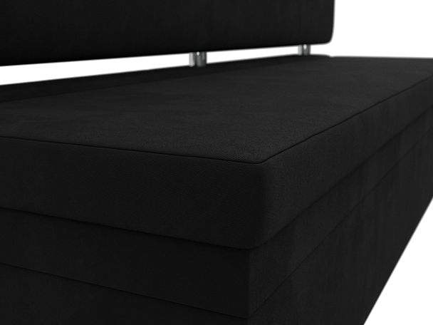 Кухонный прямой диван Стайл (полностью микровельвет черный) - Вид 4