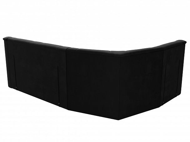 Угловой диван Карелия левый угол (полностью микровельвет черный) - Вид 7