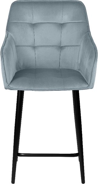 Полубарное поворотное кресло Мони К, Confetti dusty blue/черный - Вид 3