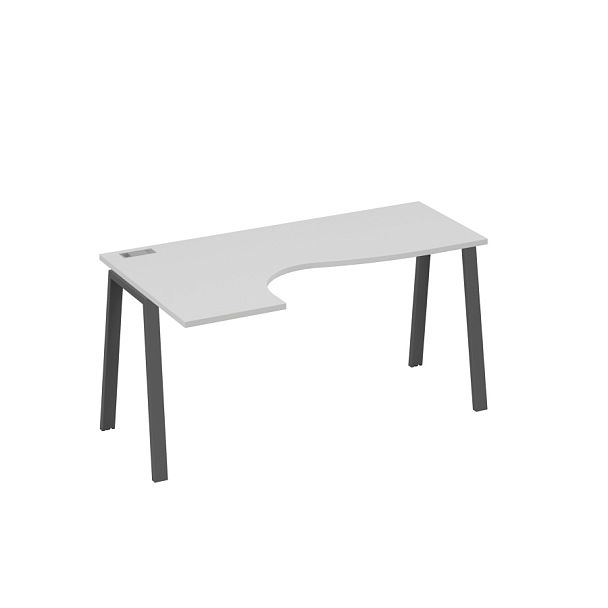 Стол эргономичный левый "Классика" на металлокаркасе TRE A4 А4 Б3 035 БП серый / металлокаркас антрацит - Вид 1
