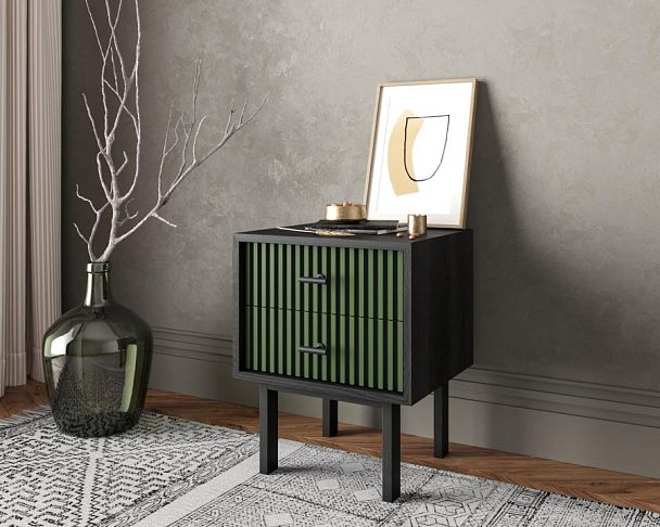 Тумбочка с двумя ящиками Emerson арт EM16/green/L - Вид 3