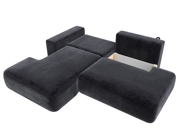 Диван угловой Лига-036 НПБ Модерн левый угол Велюр серый - Вид 8