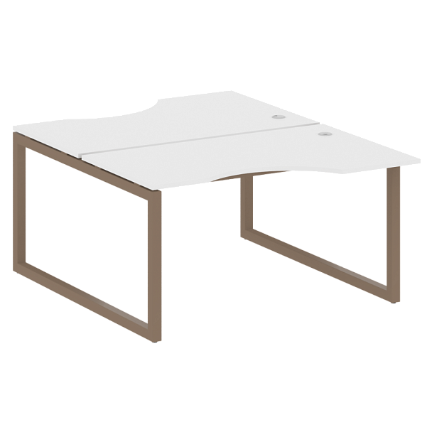 Metal System Quattro Р. ст. криволинейная на О-образном м/к 50БО.РАС-СА-2.2 Белый/Мокко металл 1400*1835*750 - Вид 1