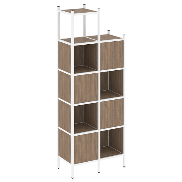 Loft Прямой стеллаж наборный VR.L-20 Дуб аризона/Белый металл 862*446*2280 - Вид 1