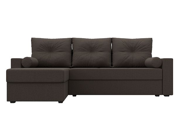 Диван угловой Верона Лайт левый угол Рогожка коричневый - Вид 2