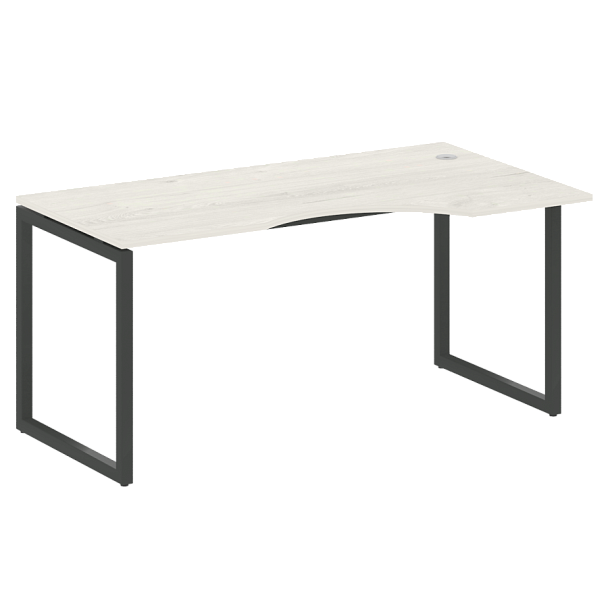 Metal System Quattro Стол криволинейный правый на О-образном м/к 40БО.СА-1 (R) Дуб наварра/Антрацит металл 1600*900*750 - Вид 1