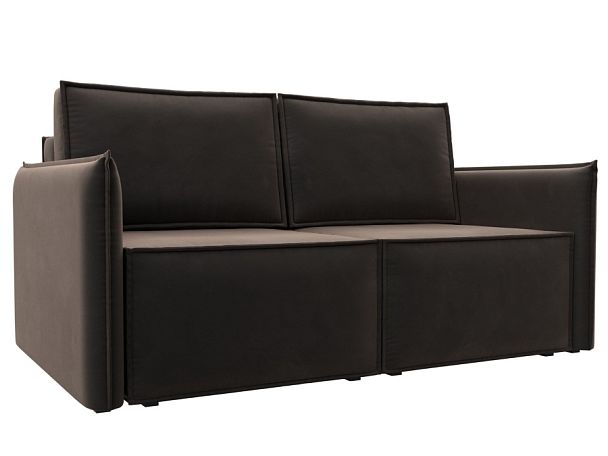 Диван прямой Либерти мини Велюр коричневый - Вид 1