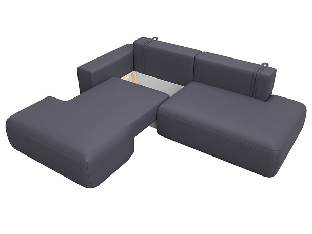 Диван угловой Лига-036 НПБ Модерн левый угол Экокожа серый - Вид 7