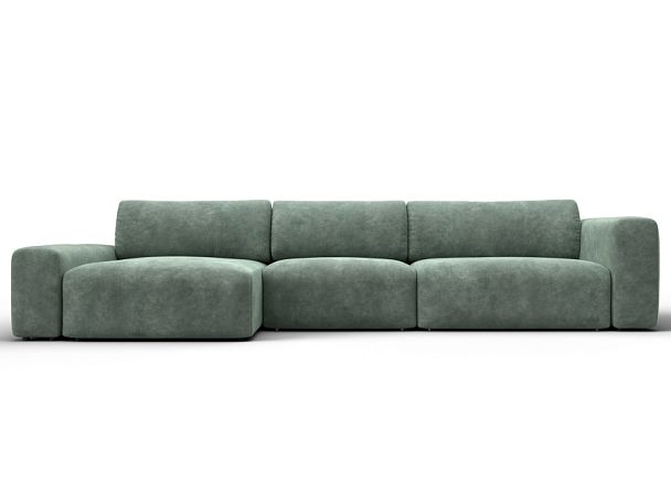 Диван угловой Лига-066 НПБ Лонг угол левый Велюр зеленый - Вид 2