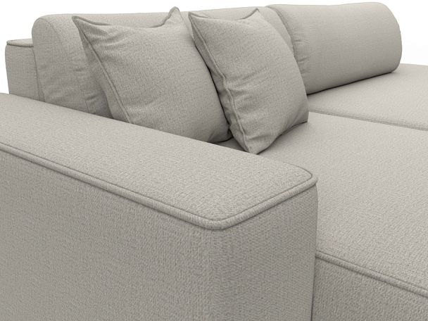 Диван угловой Лига-065 БП угол левый Рогожка бежевый - Вид 4