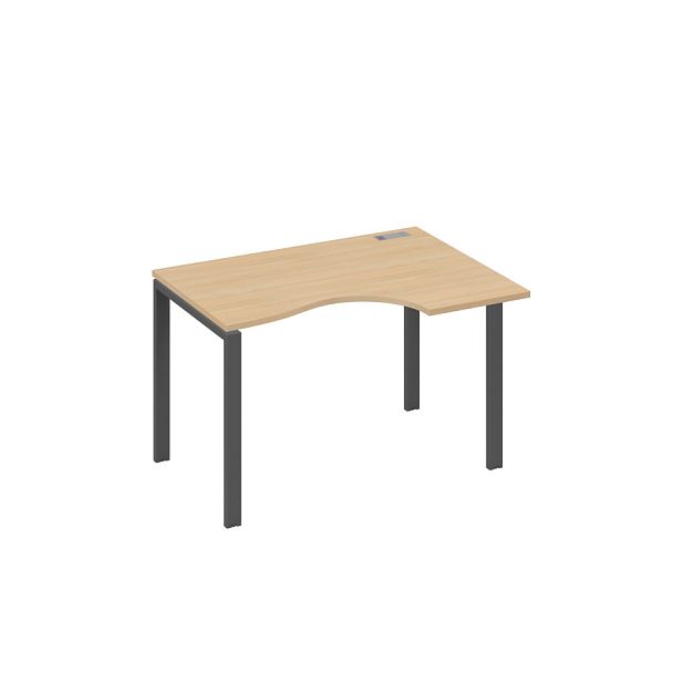 Стол эргономичный правый "Классика" на металлокаркасе UNO A4 А4 Б1 042 БП натуральный дуб / металлокаркас антрацит - Вид 1