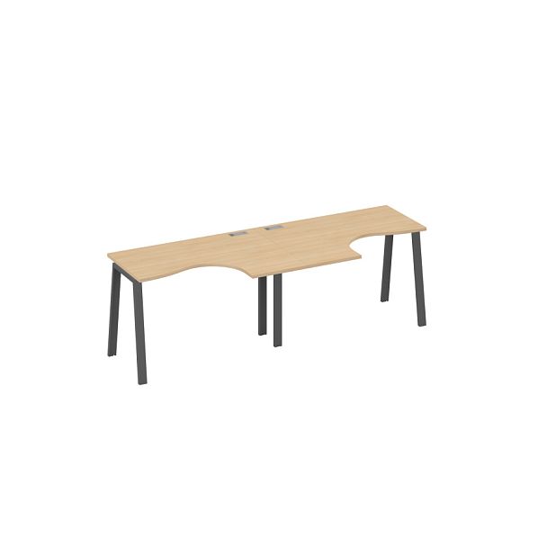 Рабочая станция эргономичная Классика каркас TRE (2х120) A4 А4 Б3 031-2 БП натуральный дуб / металлокаркас антрацит - Вид 1