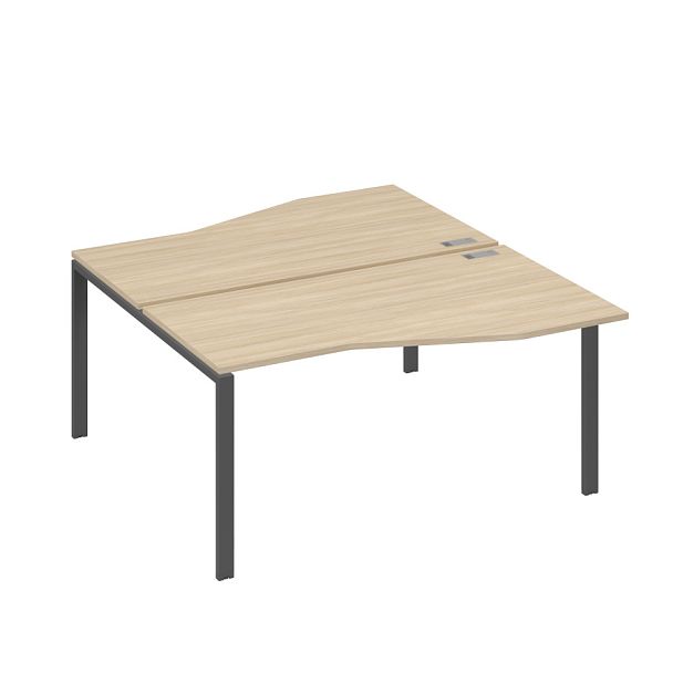 Рабочая станция столы Техно" каркас UNO (2х160) A4 А4 Б1 191 БП дуб скандинавский / металлокаркас антрацит - Вид 1