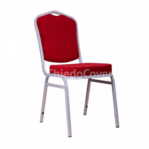Стул Хит 20мм - серебро, шенилл красный - Вид 1