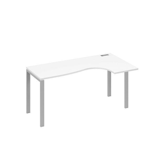Стол эргономичный правый "Классика" на металлокаркасе UNO A4 А4 Б1 036 БП белый премиум / металлокаркас серый - Вид 1