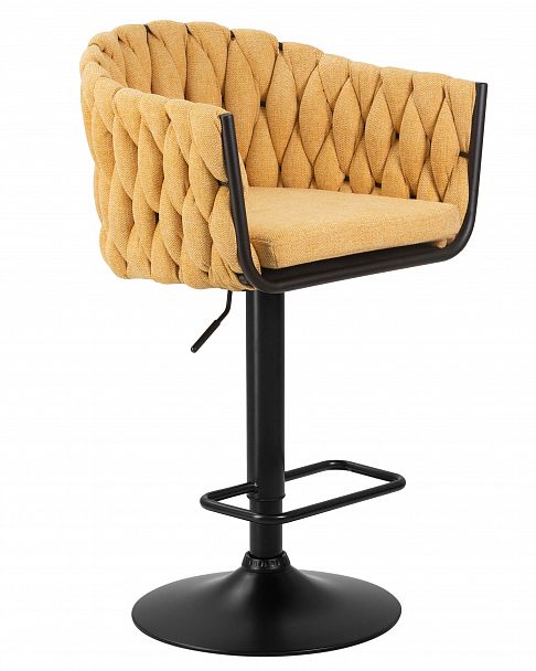 Стул барный DOBRIN LEON (жёлтая ткань (LAR 275-8)) - Вид 2