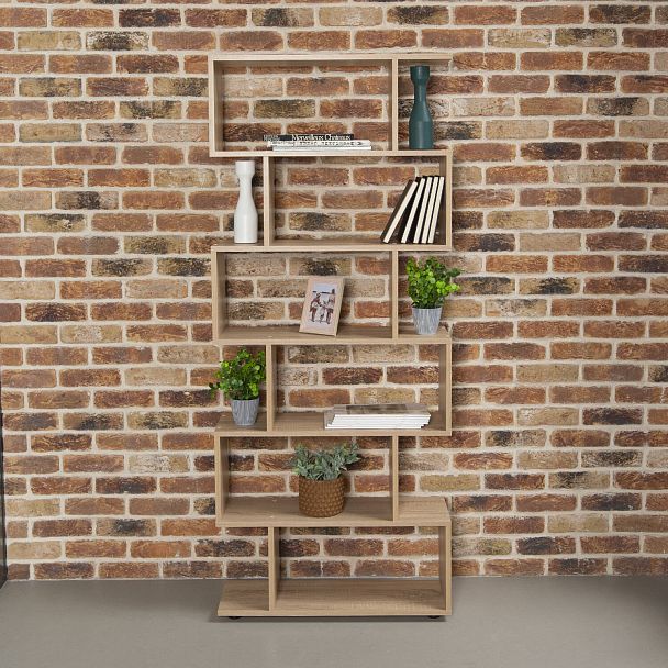 Стеллаж BRABIX "Scandi SH-008", 730х250х1760 мм, 6 секций, ЛДСП, дуб сонома, 641898, ЦБ013658-2 - Вид 9