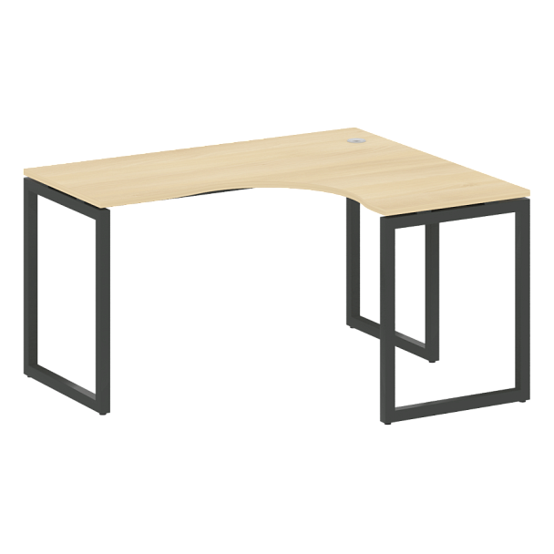 Metal System Quattro Стол криволинейный правый на О-образном м/к 40БО.СА-3 (R) Акация/Антрацит металл 1400*1200*750 - Вид 1
