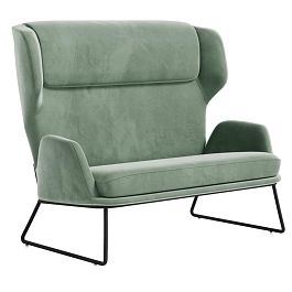 Диван двухместный Pronto PRNT-02 Velutto 70/Металл Черный 1230*760*1090 - Фото предпросмотра