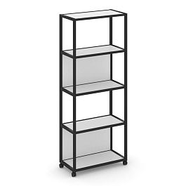 Shelf Mobile Стеллаж 5 уровней 1 секция VR.LT-STK-505.10 Белый Бриллиант/Металл Черный 1000*400*2000 - Фото предпросмотра