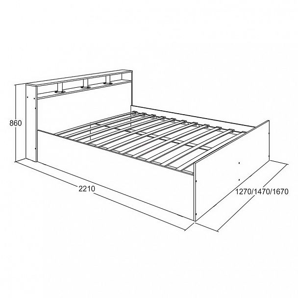 Кровать двойная "Ольга 17" 1,4 - Вид 2
