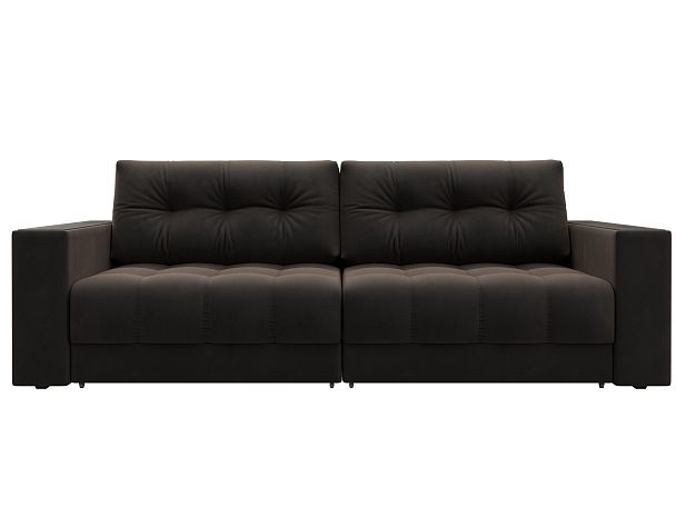 Диван прямой с декором Лига-049 НПБ Велюр коричневый - Вид 2