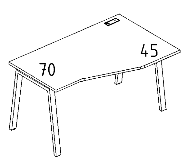 Стол эргономичный правый "Техно" на металлокаркасе TRE A4 А4 Б3 064 БП антрацит премиум / металлокаркас антрацит - Вид 3