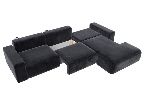 Диван угловой Лига-036 НПБ Классик Лонг правый угол Велюр серый - Вид 8