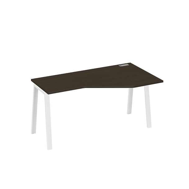 Стол эргономичный правый "Техно" на металлокаркасе TRE A4 А4 Б3 056 БП венге / металлокаркас белый - Вид 1