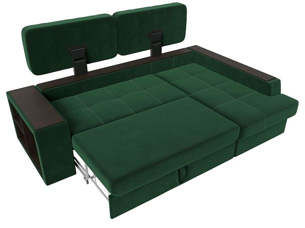 Угловой диван Брюссель правый (полностью велюр зеленый) - Вид 8