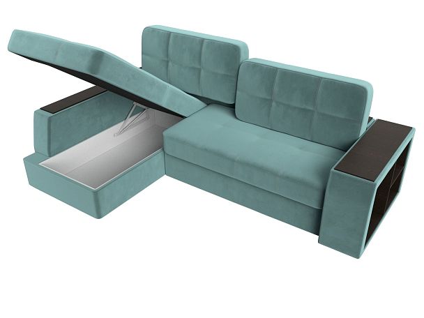 Угловой диван Брюссель левый (полностью Велюр бирюзовый) - Вид 7
