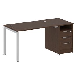 Metal System Quattro Р. ст. с тумбой на П-образном м/к 40БП.РС-СТП-1.2 Венге/Серый металл 1612*720*750 - Фото предпросмотра