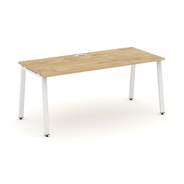 Style Project Direct Direct Стол письменный SN-6A.SR-014.M Тиквуд Светлый/Металл Белый 1580*700*750 - Вид 1