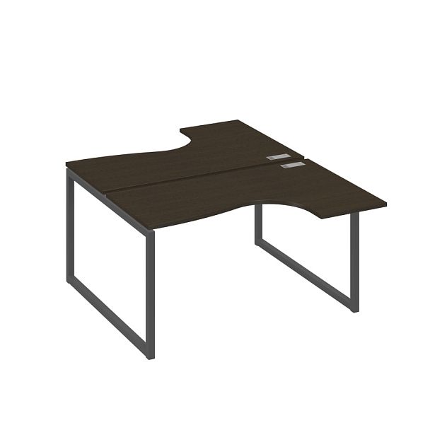 Рабочая станция каркас QUATTRO столы Классика (2х140) A4 А4 Б4 181 БП венге / металлокаркас антрацит - Вид 1