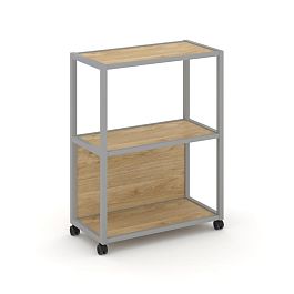 Shelf Mobile Стеллаж 3 уровня 1 секция VR.LT-STK-302.12 Тиквуд Светлый/Металл Серый 1200*400*1046 - Фото предпросмотра