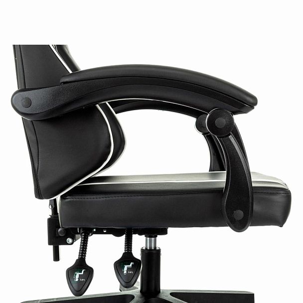 Кресло компьютерное BRABIX "Shooter GM-123", 2 подушки, экокожа, черное/белое, 533191 - Вид 10