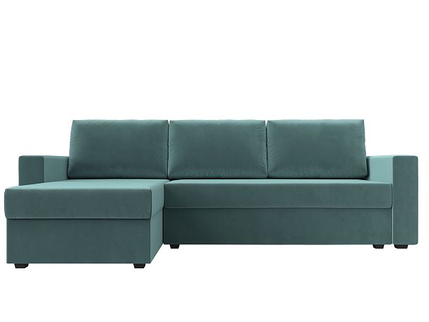 Угловой диван Траумберг Лайт левый (полностью Велюр бирюзовый) - Вид 2