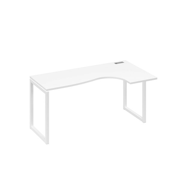 Стол эргономичный правый "Классика" на металлокаркасе QUATTRO A4 А4 Б4 036 БП белый премиум / металлокаркас белый - Вид 1