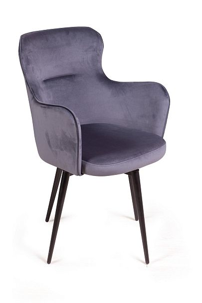 Стул King, поворотный на 90 градусов, функция возврата, антишум, бархат серый 27 - Вид 5